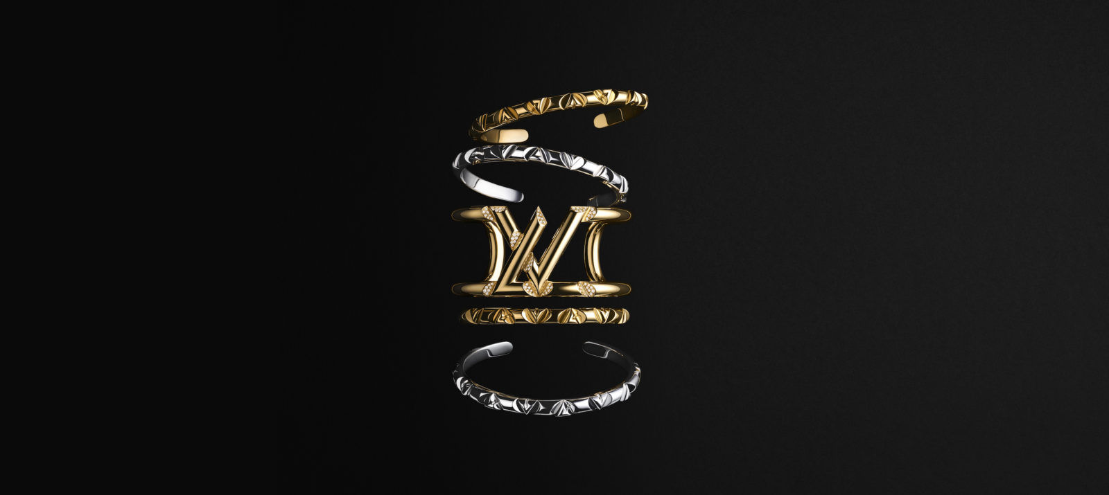 Louis Vuitton LV Volt Upside Down Bracelet 18K Yellow Gold 