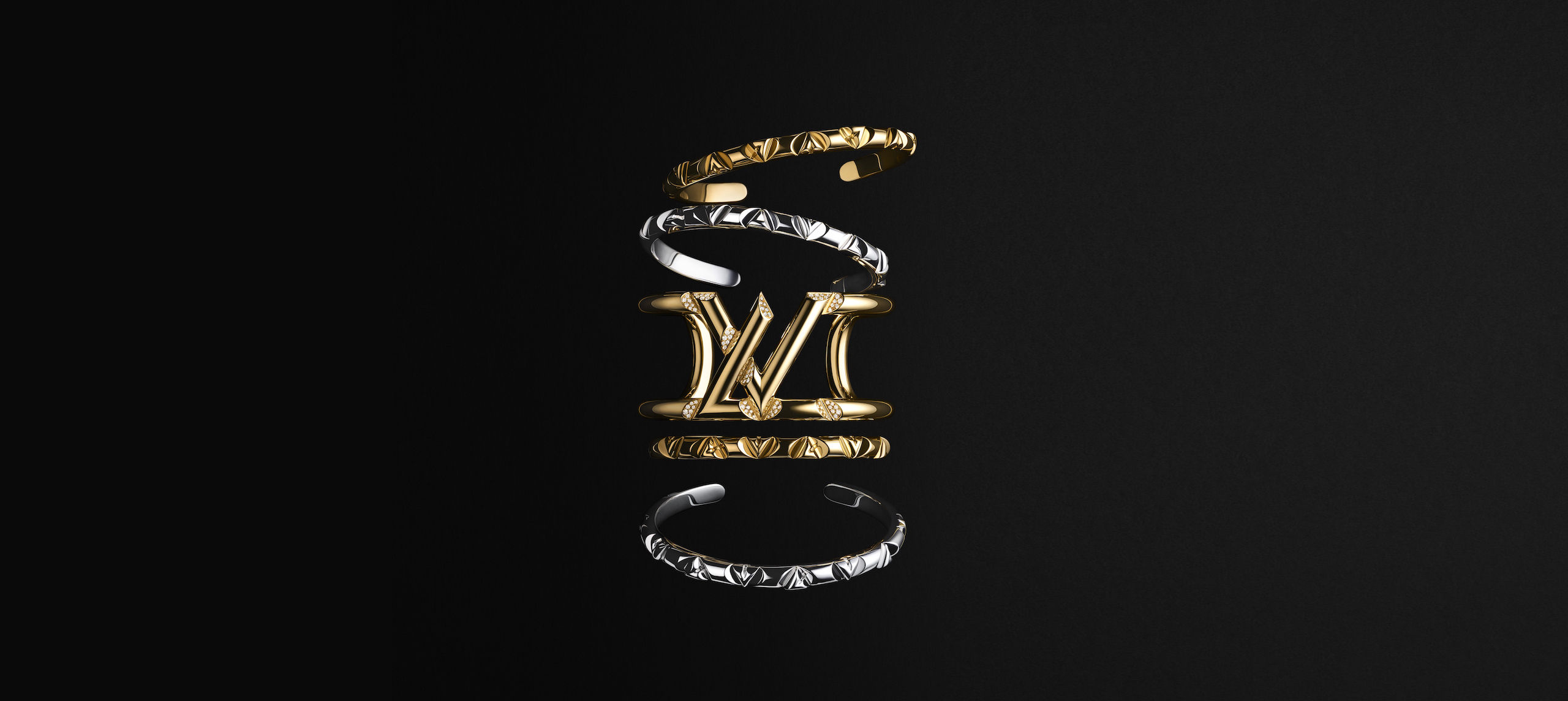 LV Volt One Cuff, Yellow Gold And Diamonds - Jewelry - Categories