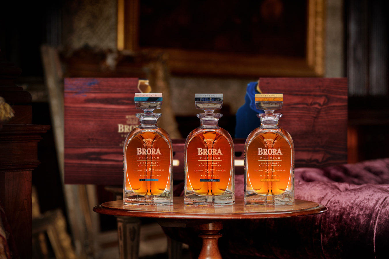 Diageo celebrates the reopening of its ghost distillery with the Brora Triptych set