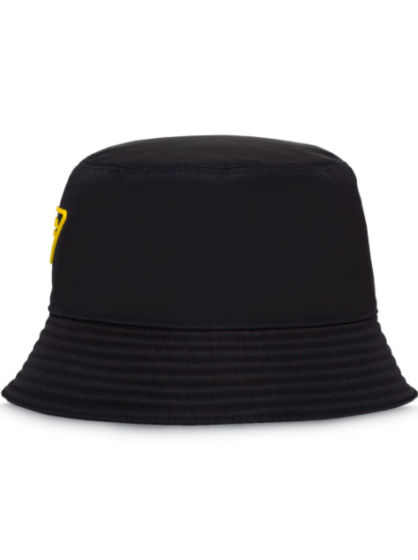 Logo Tab Bucket Hat in Black - Prada