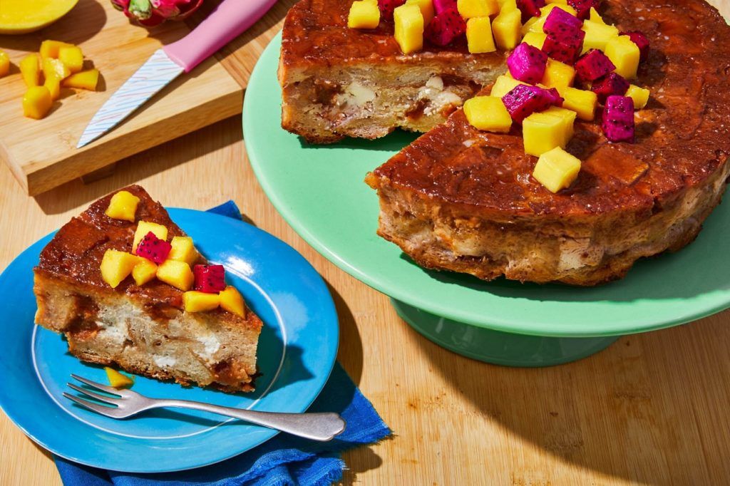 This dreamy bread pudding is studded with guava and cheese