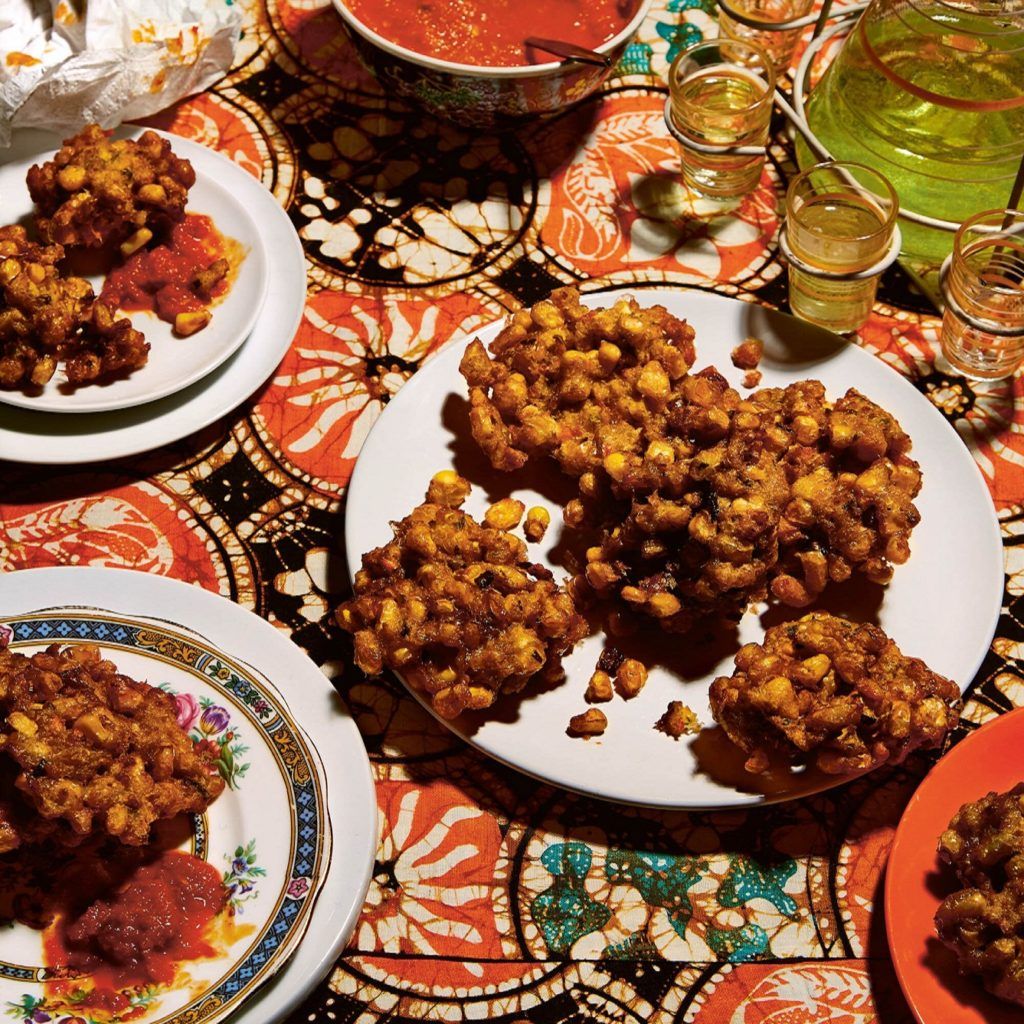 Make these fresh corn fritters and Balinese sticky glazed pork ribs
