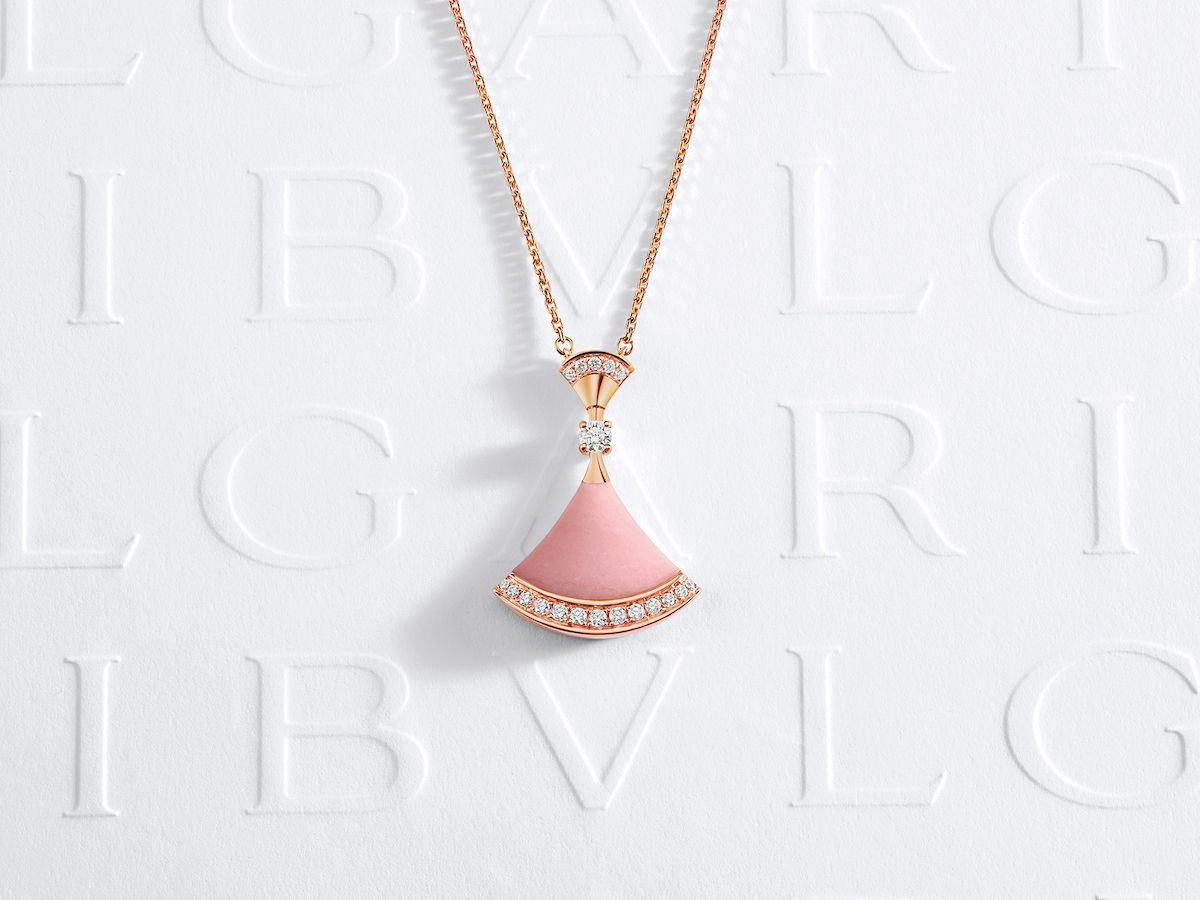 Rose gold DIVAS' DREAM Necklace with Pink,White Mother of Pearl,Pink  Sapphires