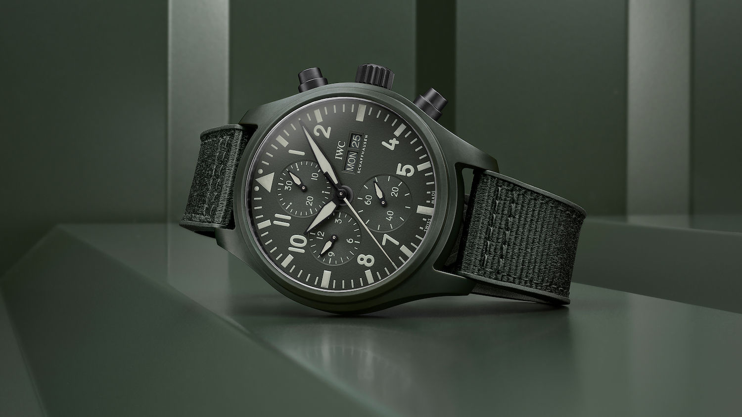 Iwc double chronograph top gun online ceratanium