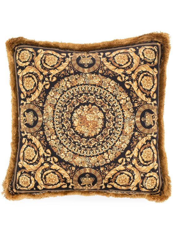 Barocco-print cushion