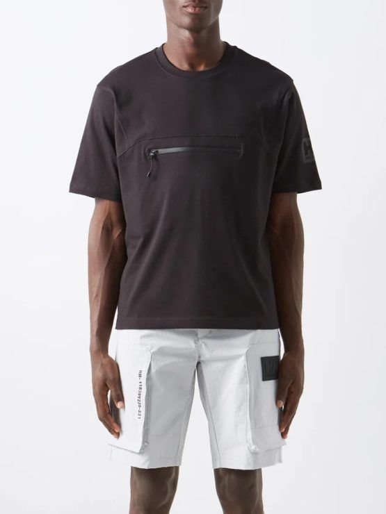 HH Arc zip-pocket tie-dye cotton-jersey T-shirt