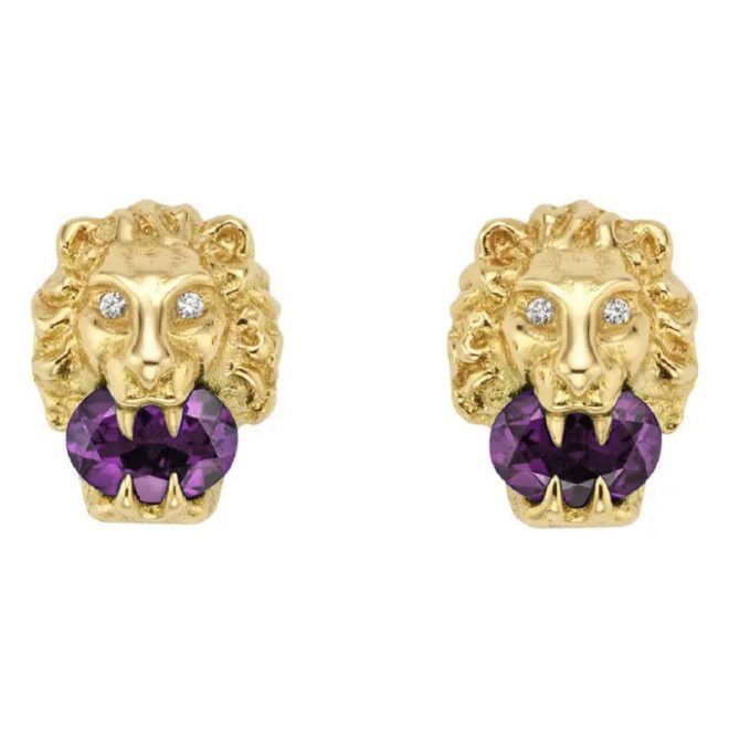 Gucci Lion Head Stud Earrings