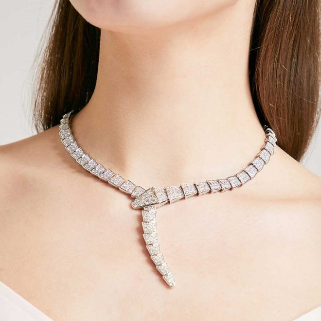 Bvlgari Serpenti Pavé-Diamond Necklace