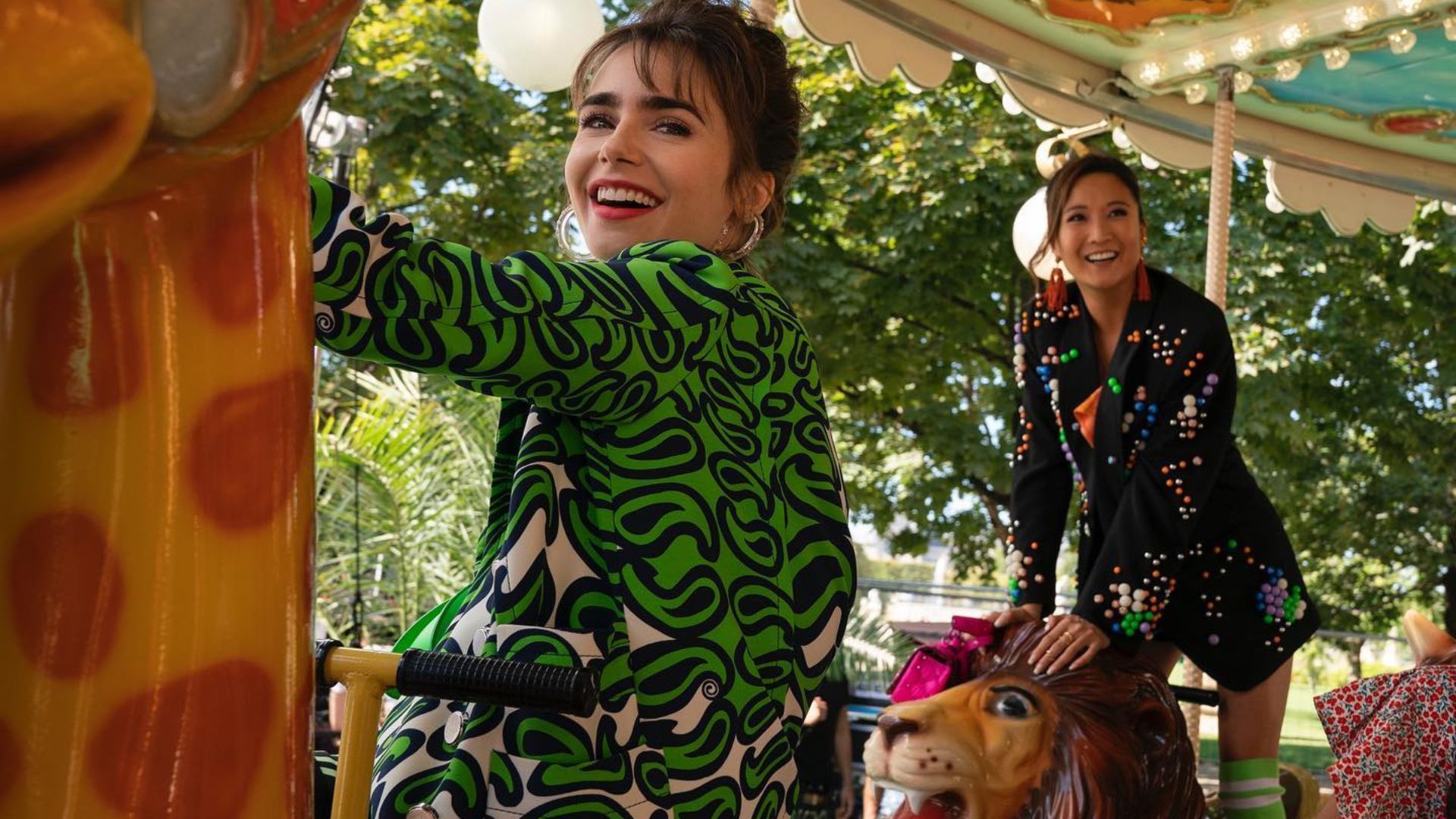 Lily Collins Wore a Yellow 'Cottage Core' Sweater