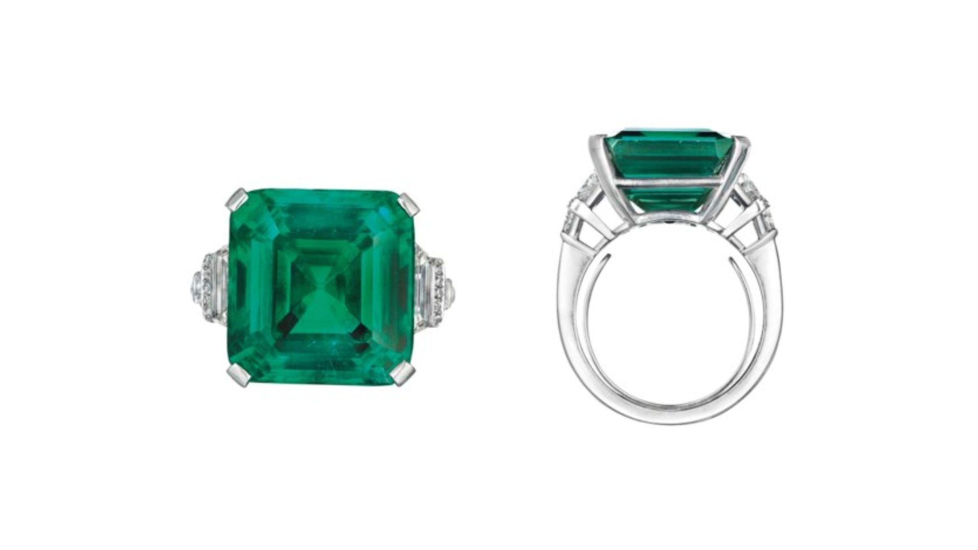 Rockefeller emerald and diamond ring