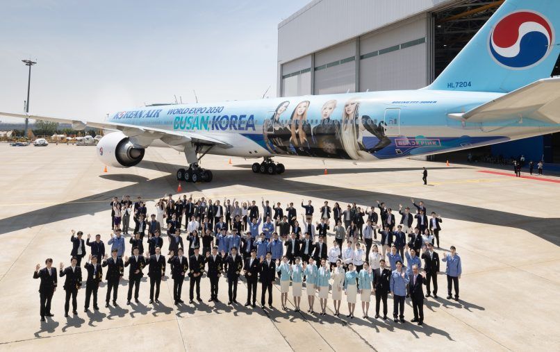 Korean Air has unveiled a BLACKPINK plane