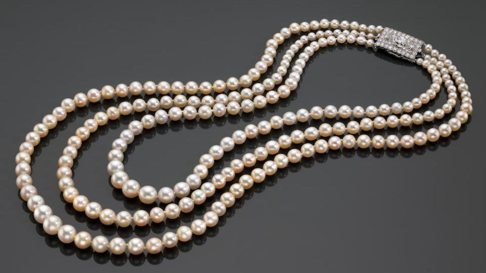 Buy Vintage CHANEL CC Logo Triple Strand Pearl Necklace Online in India 