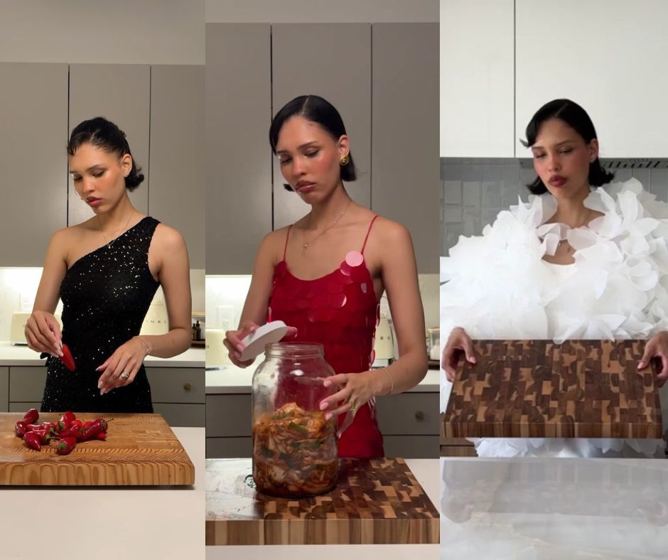Nara Smith showcasing her elegant kitchen style