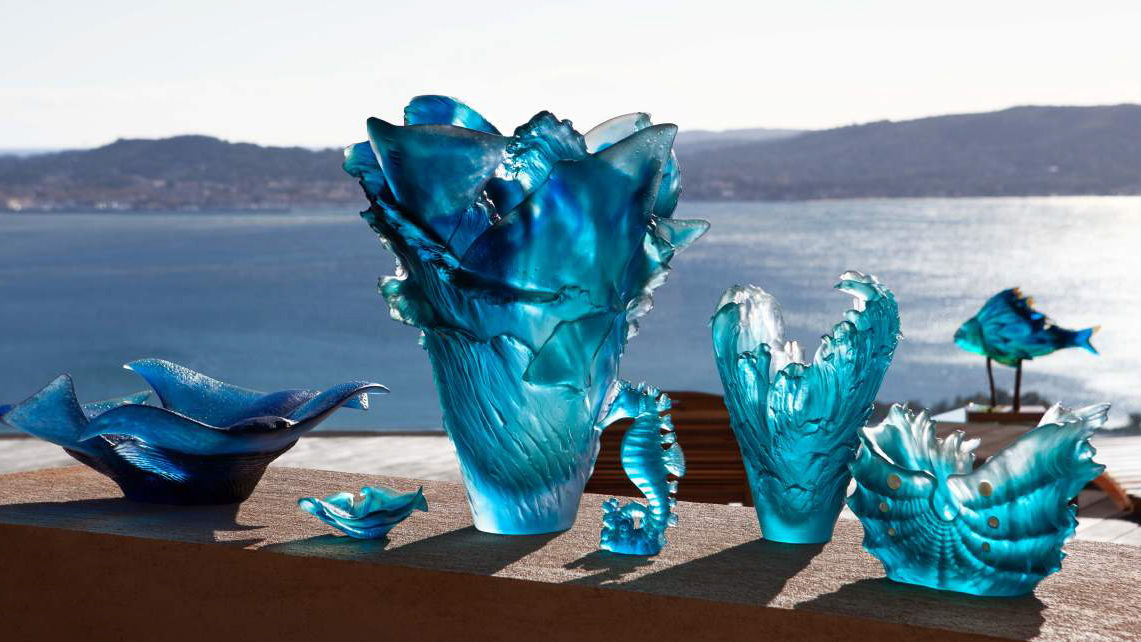 Take your living space through a marine odyssey with luxury glass and crystal-maker Daum’s 2024 collection