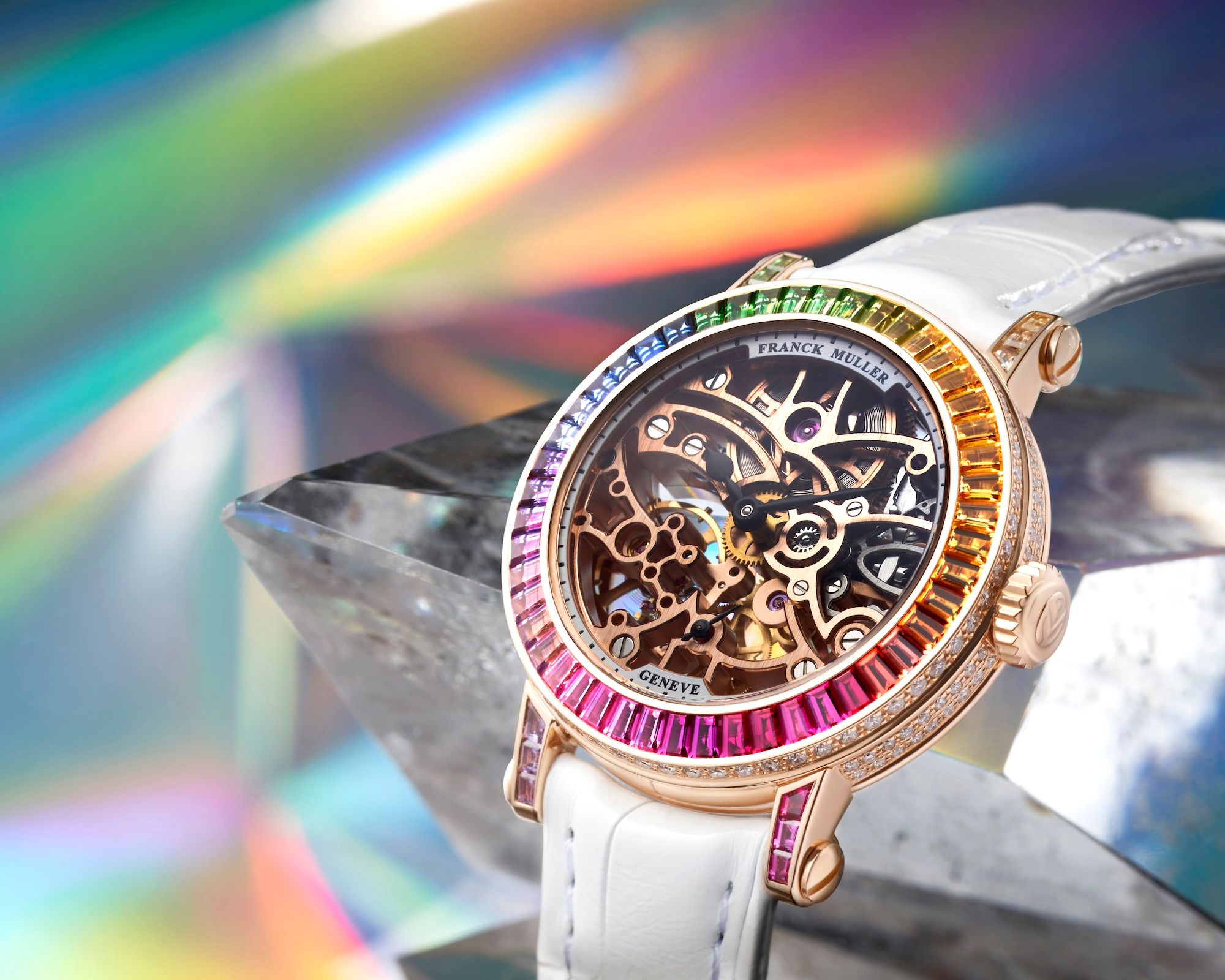 Franck Muller's Round Skeleton Baguette watches are a
