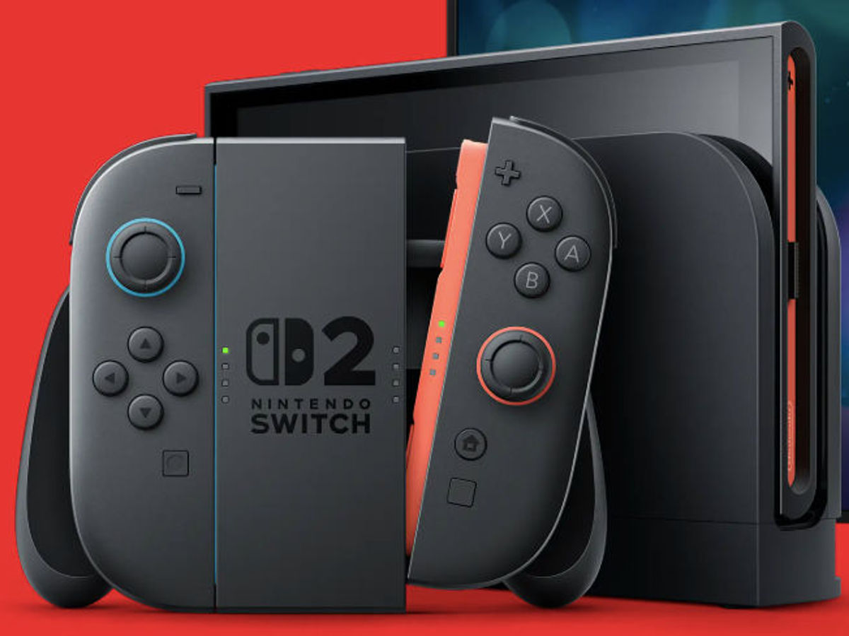 Nintendo Switch OLED with Neon Red & Neon Blue Joy-Con