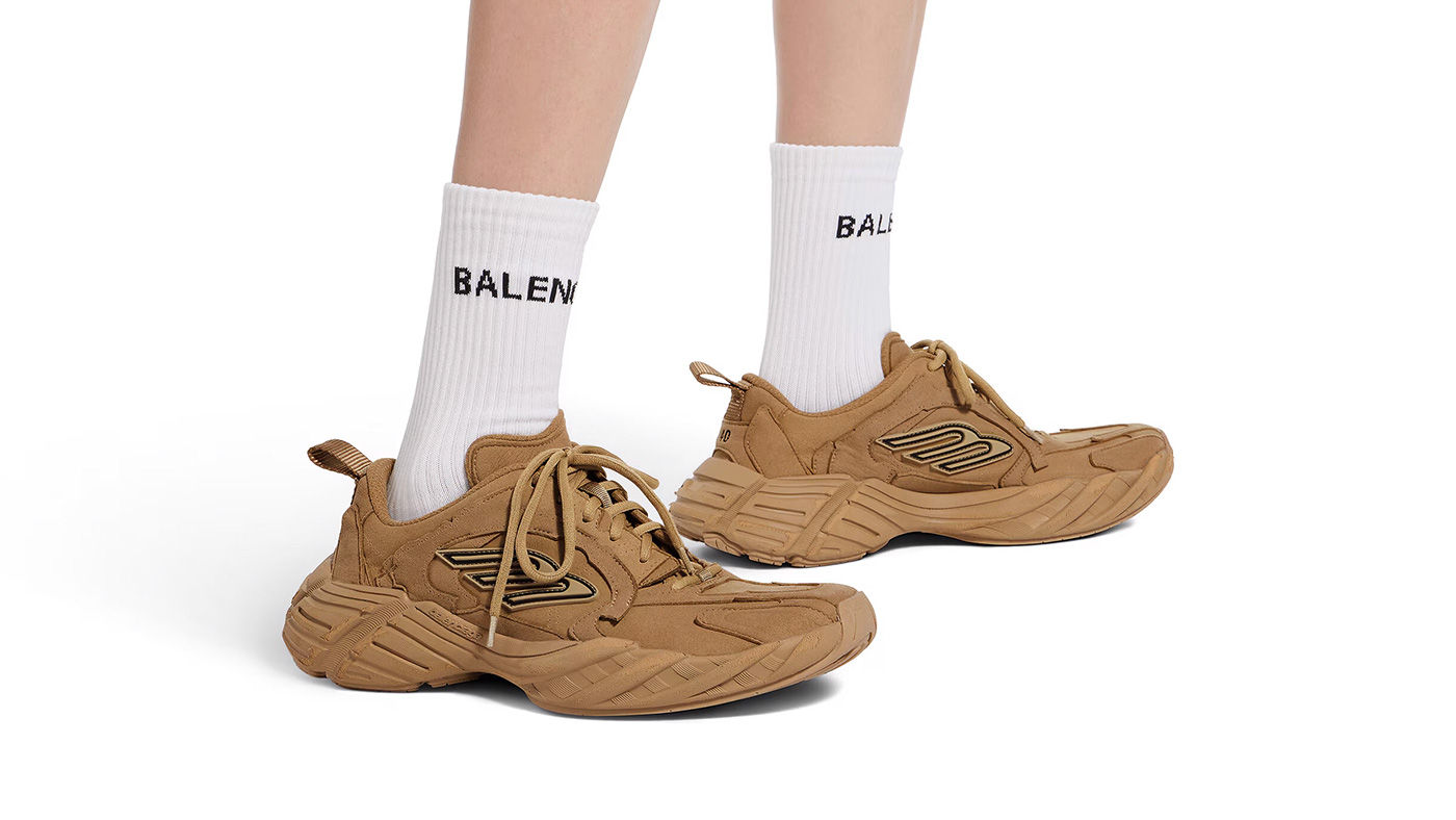 The Balenciaga Monday shoe now comes in Suede