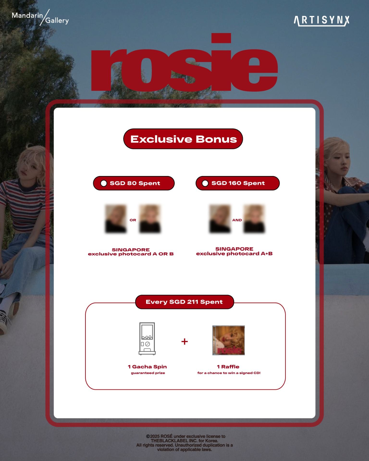 BLACKPINK Rosé will hold a pop-up at Mandarin Gallery