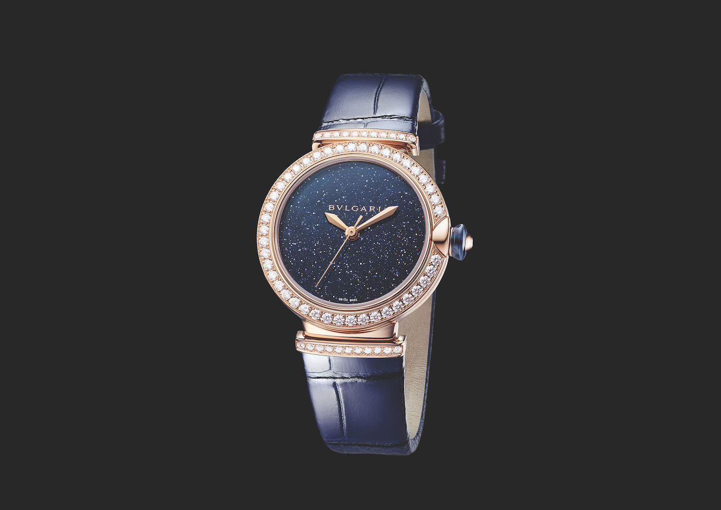 Bvlgari Lvcea Moon Phase White Gold Blue Alligator Ladies Watch ☰ buy at  the best value in Catalogue of premium chronographs Swiss Watches for Sale