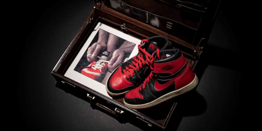 Rare pair of Air Jordan 1s signed by NBA legend Michael Jordan and never  worn up for sale on  for $1million