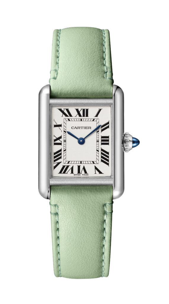 Custom Luxury Leather Cartier Tank Green strap