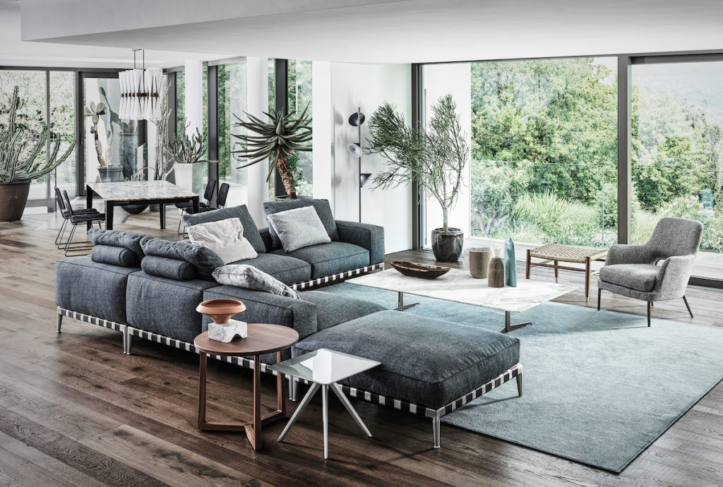 See how Italian brand Flexform elevates a private pool villa in Lake Alserio, Italy