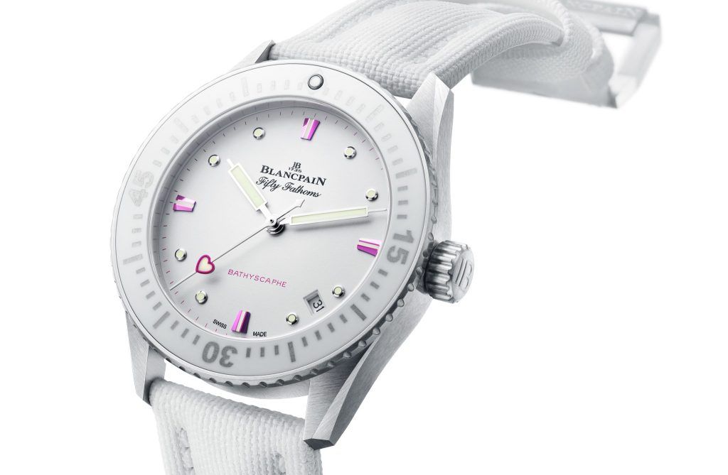 Blancpain Embellishes the Fifty Fathoms Bathyscape in the Colours of Love for Valentine’s Day