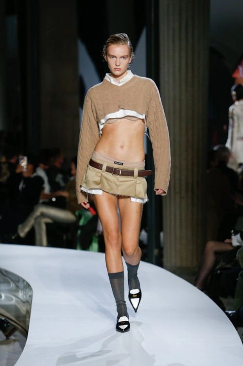 Micro Miniskirt in Miu Miu Spring Summer 2022 fashion show