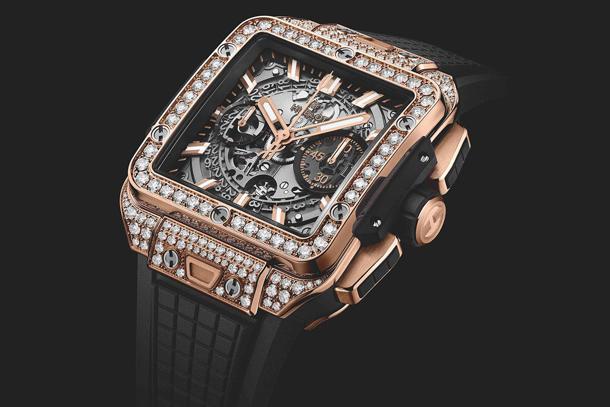 Hublot's New Watch Collection Brings Over 300 Baguette-Cut Diamonds