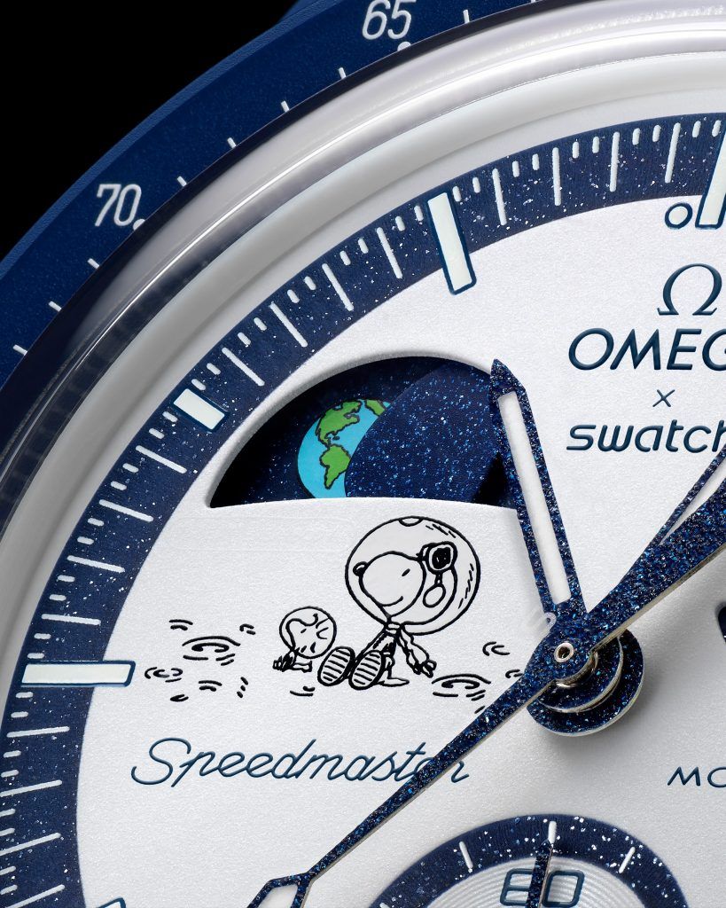時計 Swatch OMEGA Snoopy Earthphase Navy OMEGA x Swatch unveil new Snoopy-themed MoonSwatch with